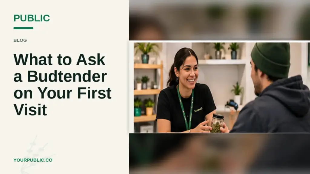 Budtender assists customer during first dispensary visit